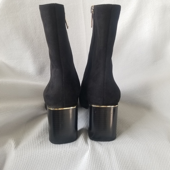 Zara Block Heel Gold Trim Ankle Boot - Picture 7 of 7